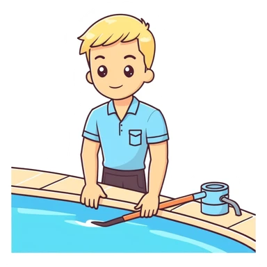 À Young blond man pool keeper sticker