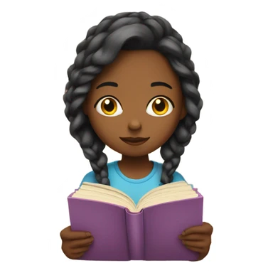 girl reading a book sticker