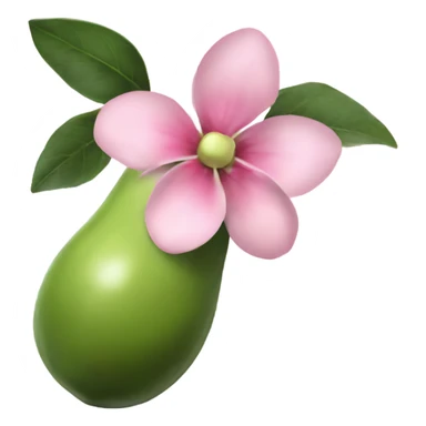 Realistic avacado with pale pink flower sticker