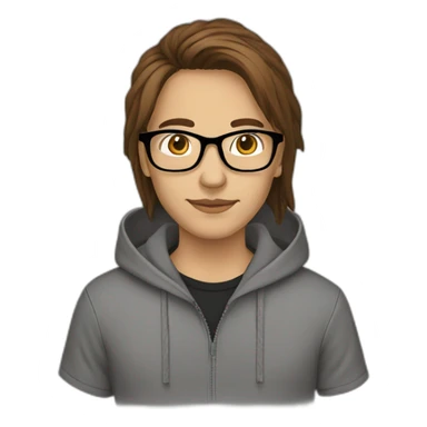 it specialist glasses brown hair hoodie sticker