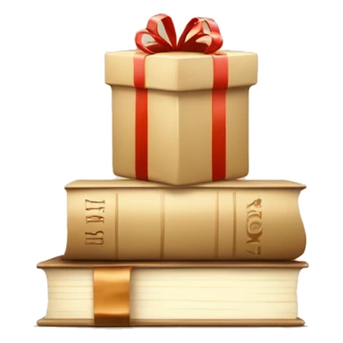 a stack of beautiful beige books with a gift sticker