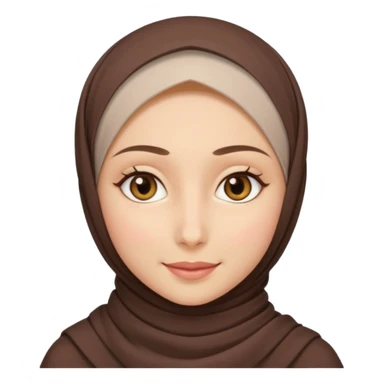 Fair skin, hazel eyes, hijab but exposed neck sticker
