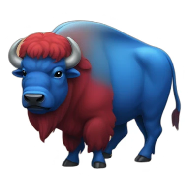Red/Blue Bison sticker