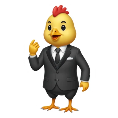 chicken in suit  sticker
