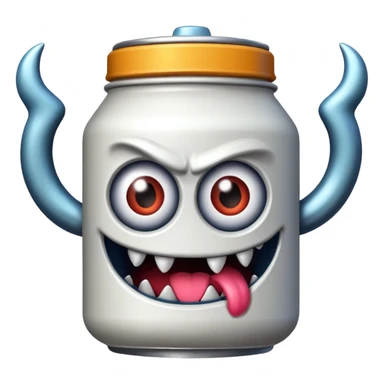 Crea un emoji de una lata de monster blanca sticker