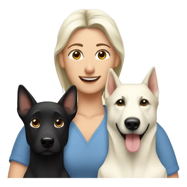 Wife husband with two white shepherd and one black labrador sticker
