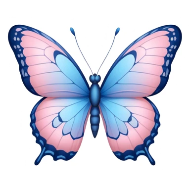 A butterfly with light blue fade to light pink wings sticker