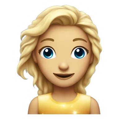 A sparkling face with wide eyes, a big smile, glowing skin, and a rainbow halo with tiny stars around it.

 sticker