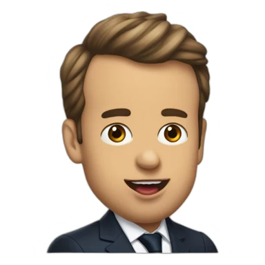 emanuel Macron sticking out his tongue sticker