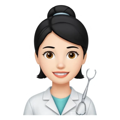 estudiante mujer de odontología con el cabello negro recogido sticker