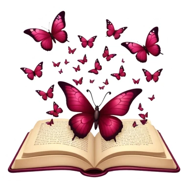 Open Spellbook Burgundy  Butterflies fly out of it sticker
