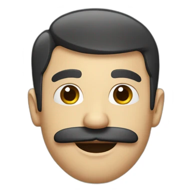 funny man with small black mustache sticker