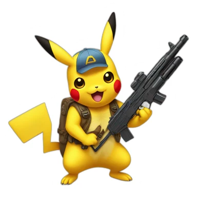Pikachu withgun sticker