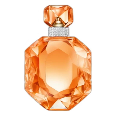 Iconic Luxury Diamond Cut Crystal Fragrance Bottle Orange Tint sticker