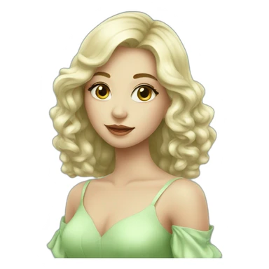 elegant girl gren sticker