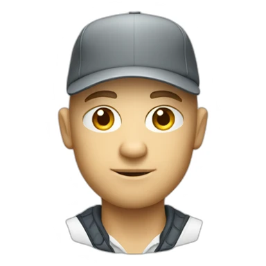 white man developer bald with golf hat sticker