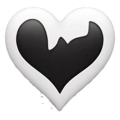 Half black half white heart sticker