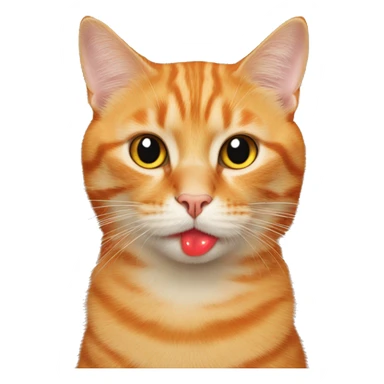Orange cat w marking lipstick on fur sticker