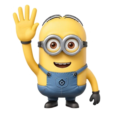Minion character waving sticker