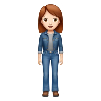 Bootcut jeans with hotdog brown hair sticker