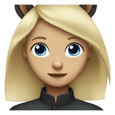 Black horse with blonde, blue eyes girl  sticker