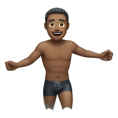 man swimming and missing an arm sticker