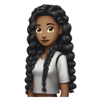 Beautiful girl, black wayv hair,  sticker