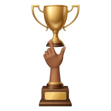 hand raising trophy sticker