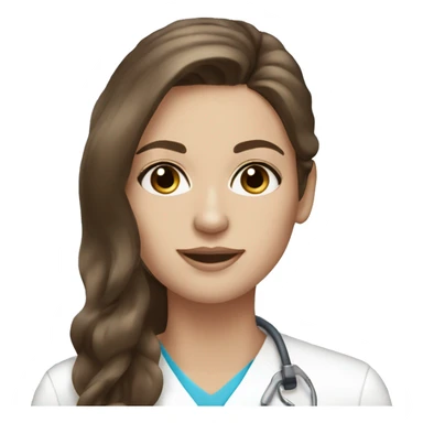 esthetician with long brown hair and blue eyes sticker