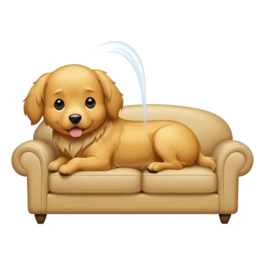 Dog peeing on couch sticker