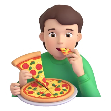Boy Eating Pizza  sticker