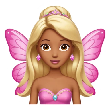 brown skin blonde barbie fairy  sticker