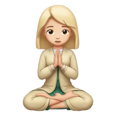 A girl prays on her knees  sticker