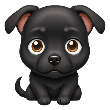 small black dog at the vet sticker