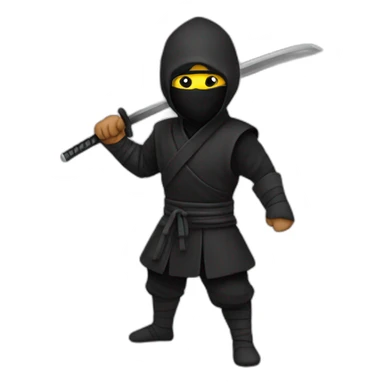 ninja tout en noir sticker