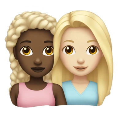 black girl and blonde white girl best friends sticker