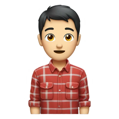 casually red plaid shirt asian bo sticker