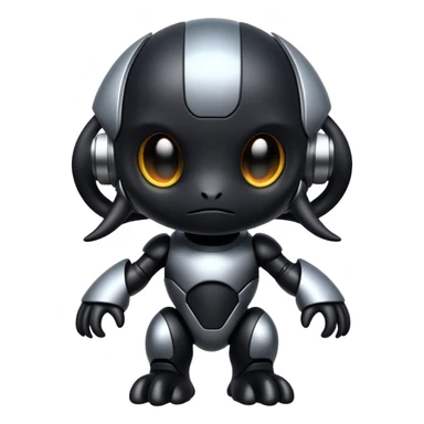 Modern futuristic paatel black dark fakemon-creature sticker