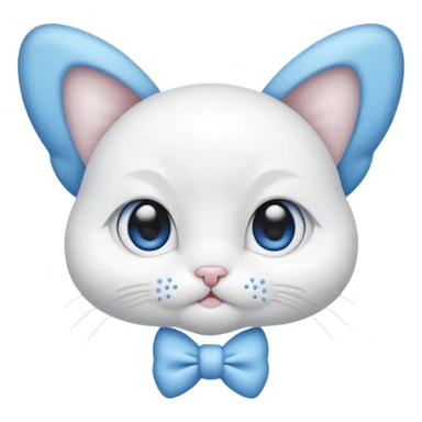 Bébé chat blanc et blanc avec noeud papillon bleu sticker