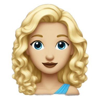 dame blonde au yeux bleue sticker