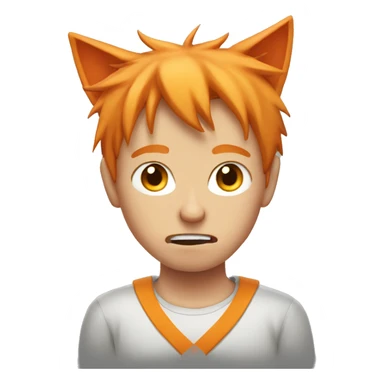 Orange haired boy with cat ears and very very angry sticker