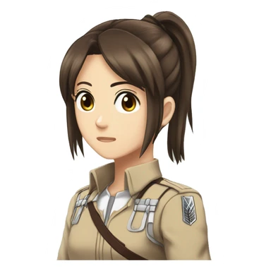 Sasha Braus brown hair hair in a ponytail anime attack on titan sticker