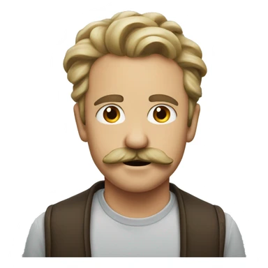 😗 with mustache sticker