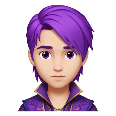 Mal from Disney's Descendants with purple hair sticker
