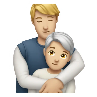 Couple cuddling(white skin man) sticker