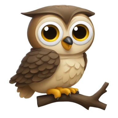 An owl saying the word “who?” sticker