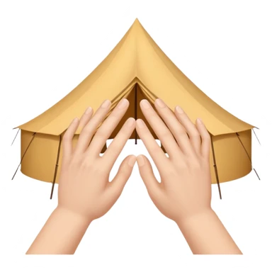 Two hands making a tent shape sticker