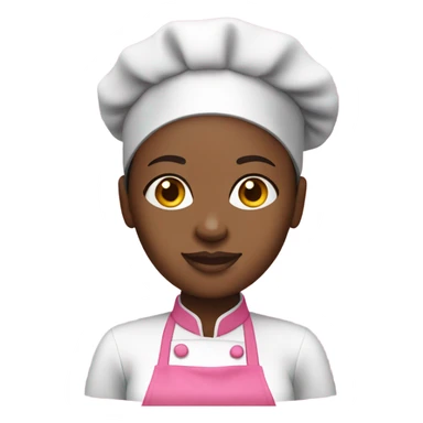 female Nigerian chef with hairnet and pink apron sticker