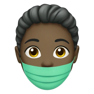 face mask beauty with dark green color sticker