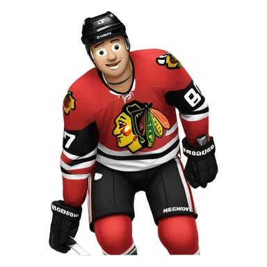 Blackhawks Hockey player saying good night  sticker